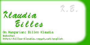 klaudia billes business card